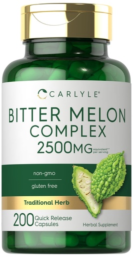[BRSWYHTQDECQKC3J] Carlyle Bitter Melon Capsules | 200 Count | Non-GMO & Gluten Free Extract | Complex Supplement
