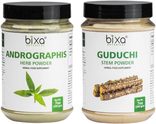 [BRSRAHA6PMIRUFDX] bixa BOTANICAL Support Liver Wellness | Andrographis + Guduchi Powder | Bundle | 100% Natural Herbal Suppliment