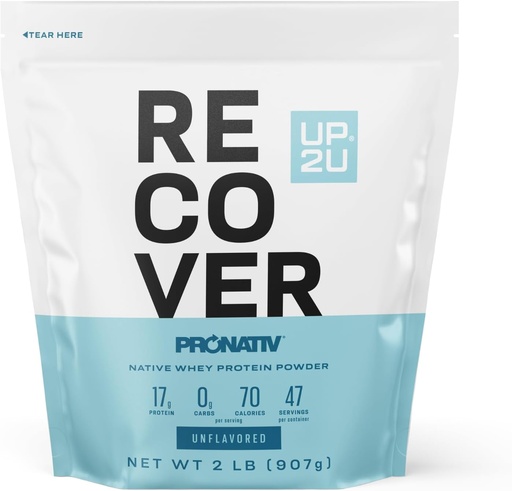 [BRSW2237PMNAAFLU] UP 2U 100% Whey Native Protein Isolate Powder 2 LB 47 Servering (Unflavored)