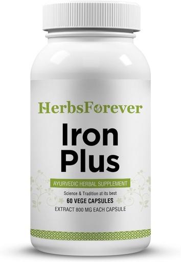 [BRSW2YA5A5YAECQZ] Herbsforever Iron Plus Capsules Supplement Promotes Iron Level 60 Capsules
