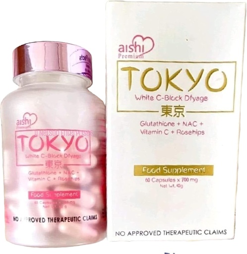 [BRSRMBQ6AAGQY3D3] Tokyo White C-Block Dyfage Glutathione, 60 Capsules