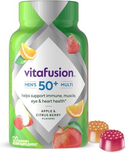 [BRSRAY34OAIBMYD3] Vitafusion Men's 50+ Daily Multivitamin, Gummy Vitamins, 120 Ct