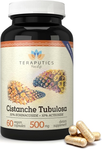 [BRSROHAFCMMGKF3K] Cistanche Tubulosa Extract 500mg (60 Capsules) | 50% Echinacoside & 10% Acetoside | Promotes Physical Strength, Vitality, Stamina, Immunity, Mood, Standardized Cistanche Supplements For Men