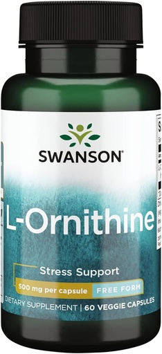 [BRSWGFDRDEHAMYL4] Swanson L-Ornithine Amino Acid 500 Milligrams 60 Veg Capsules