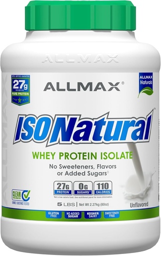 [BRSWIYQQBYBA4EQZ] AllMAX ISONATALConstellation name (optional) Whey Protetin Isote, Unflavod - 5b - 27 Grams de Protein Per Scooop - Zero Fat i Sugar - el 99% Lactose Free - amb Prebiotics - Sense ASI Flavors - Approx. 78 Servings