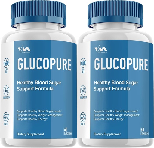 [BRSRAHA3A4MQAGQZ] (2 Pack) Gluco Pure Healthy Vitamin Support Supplement - Advanced Formula Gluco Pure, GlucoPure Maximum Strength Reviews, 120 Capsules
