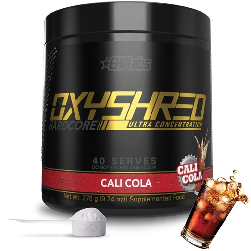 [BRSW2CD2OR7RS3A2] EHP Labs OxyShred Hardcore Super Dosed Pre Workout Powder - Preworkout Powder with L Glutamine & Acetyl L Carnitine, Energy Boost Drink - 275mg of Caffeine - Cali Cola, 40 Servings