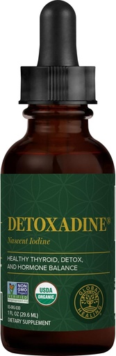 [BRSWKGIQBB7WG3DO] Global Healing Center - Detoxadine - Organic Nascent Liquid Jodine Addition Drops for Thyroid Support, Detox Cleanse, and Metaboligation - Non-GMO, Vegan, 200 Servings Iodine Drops (1 Oz)