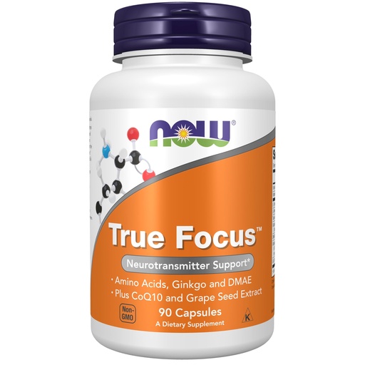 [BRSWIYQ6CUPGEADG] NOW Foods Supplements, True Focus™ with Amino Acids, Ginkgo, DMAE + CoQ10 and Grape Seed Extract , 90 Veg Capsules
