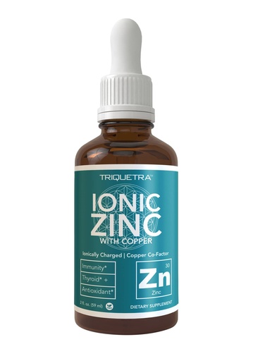 [BRSWGHATCQHR6DL4] Ionic Zinc Plus Copper Liquid Concentrate 240 Servings, Glass Bottle, Vegan - Balanced Ratio of Zinc Copper - Supports Immunity, Brain Thyroid (2 oz.)
