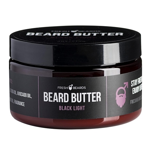 [BRSWGFINC4MG2G3G] Fresh Beards Black Light Beard Butter - Spice, Wood, and Citrus Fragrance - Men's Mustache Conditioner - Soothing Anti-Itch Moisturizer and Softener for Healthy Growth