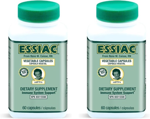 [BRSRAFQDDF4BEAY7] Essiac Tea All-Natural Herbal Extract Capsules – 60 Capsules | Powerful Antioxidant Blend to Help Promote Overall Health & Well-Being | Original Formula Since 1922 (Pack of 2)