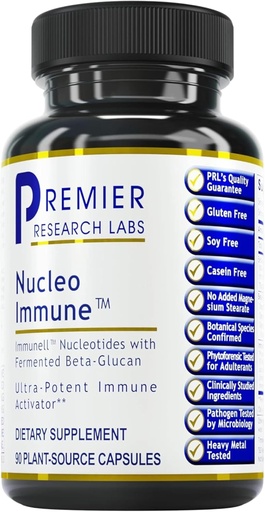 [BRSWYBQTCAHQOCLL] Premier Research Labs Nucleo Immune - Beta Glucan Supplements, Beta Glucans, Phytochemicals, Prickly Pear, Fiber, Immune Support - 90 Capsules
