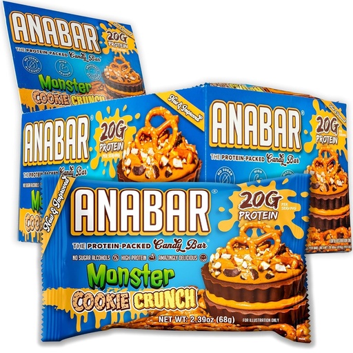 [BRSRMAL5BAMAECD4] Anabar Protein Bar, The Protein-Packed Candy Bar, Amazing Tasting Protein Bar, No Sugar Alcohols, High Protein, Amazingly Delicious (12 Bars, Milk Chocolate Monster Cookie Crunch)