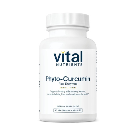 [BRSWI2T2CYJW2AI7] Vital Nutrients Phyto-Curcumin Plus Enzymes - Curcumin Supplements with Phytosome Extract - Support for Muscle, Bone, Liver, and Heart Health* - Gluten, Dairy, Soy Free - 60 Capsules