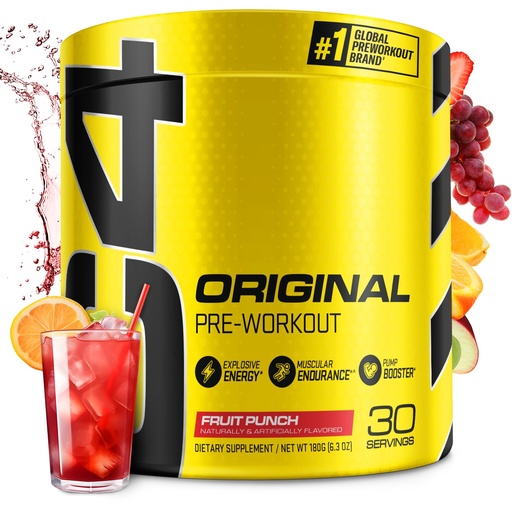 [BRSWKHD3OR5QCGDE] Cellucor C4 Original Pre Workout Powder Fruit Punch | Vitamin C for Immune Support | Sugar Free Preworkout Energy for Men & Women | 150mg Caffeine + Beta Alanine + Creatine | 30 Servings