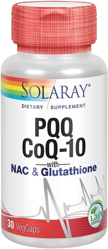 [BRSWGYYTO4NQIFA2] Solaray PQQ CoQ10, Soutien à la santé cardiaque, 30ct