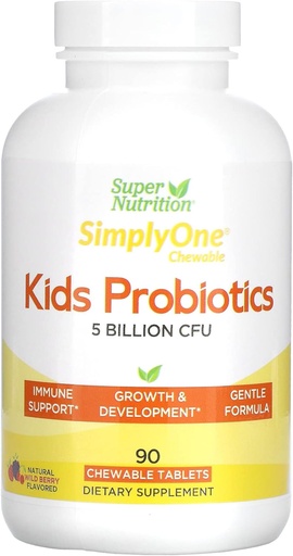 [BRSROFI2CIBQOCL4] SuperNutrition Kid’s Probiotics, Wild Berry, 5 Billion CFU, 90 Chewable Tablets
