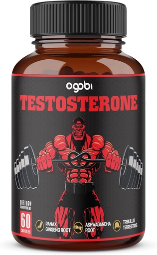 [BRSW2YYZB56GAAIZ] agobi Testosterona Suplemento para Hombre - 11 hierbas - Ashwagandha, Tribulus, Ginseng &amp; Más - 60 cápsulas para 1 mes