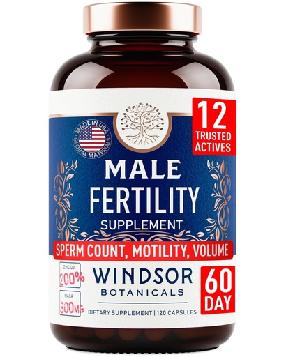 [BRSWY2YKPMIWC2TD] Male Fertility Supplement with Maca Root - Mens Health Conception Fertility Prenatal Vitamins Plus Natural Extracts - Prenatal Fertility Supplements for Men - 3rd Party Tested - 120 Capsules, 2 Month