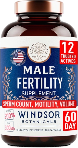 [BRSWY2YKPMIWC2TD] Male Fertility Supplement with Maca Root - Mens Health Conception Fertility Prenatal Vitamins Plus Natural Extracts - Prenatal Fertility Supplements for Men - 3rd Party Tested - 120 Capsules, 2 Month