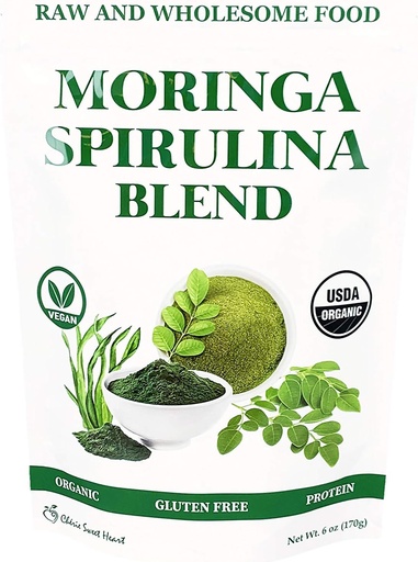 [BRSWGAAZAB5QMCIU] Chérie Sweet Heart Organic Moringa & Spirulina Superfood Blend, 6 oz – USDA Organic, Non-GMO, Vegan, Gluten-Free Supergreens Powder for Energy, Detox & Daily Wellness