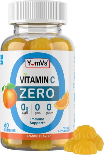[BRSWYFIFCUCGGFLK] Yum-Vs - Zero Sugar Vitamin C Gummies for Adults & Kids - 250 mg VIT C Immune Support Gummy Vitamins - Sugar Free Chewable Vitamin C Gummy Supplement - High Potency Vegetarian Vitamin C Boost (60)