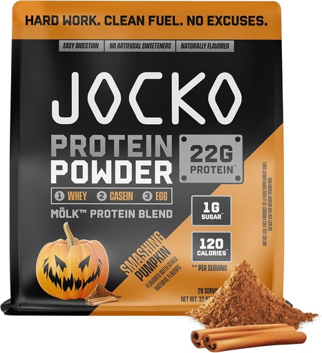 [BRSROGTYCABQMCQ4] Jocko Mölk Whey Protein Tozu - Keto, Probiyotikler, Grass Fed, Digestive Enzymes, Amino Asits, Sugar Free Monk Meyveleri - Destekler Kas Kurtarma ve Büyüme (Pumpkin New)