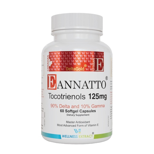 [BRSWGAQQPMNRE3YU] WELLNESS EXTRACT Eannatto Tocotrienols Vitamin E Supplements Tocopherol Free, Non-GMO, Gluten Free & Antioxidant (125MG 60 Softgels)