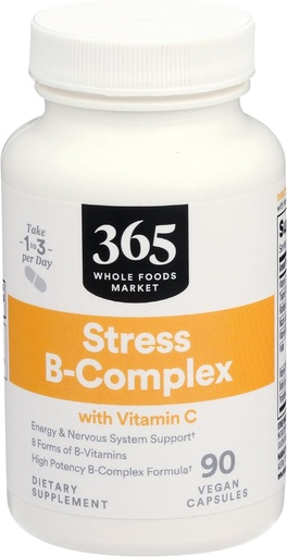 [BRSWGZQCBACGMH3Z] 365 af Whole Foods Market, B-vitamin stress kompleks med C-vitamin, 90 Veg kapsler