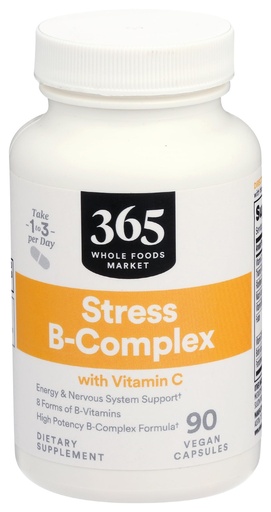 [BRSWGZQCBACGMH3Z] 365 by Whole Foods Market, Vitamin B Stress Complex with Vitamin C, 90 Veg Capsules