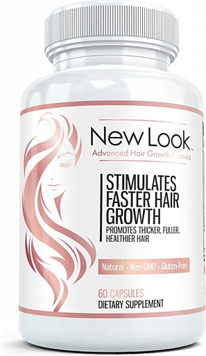 [BRSWIGT7C4HGOCY7] New Look Hair Growth Support Vitamins for Women and Men | Clinical Strength Supplement for Hair Loss | Supports Thicker, Fuller Hair with Biotin - 60 Capsules