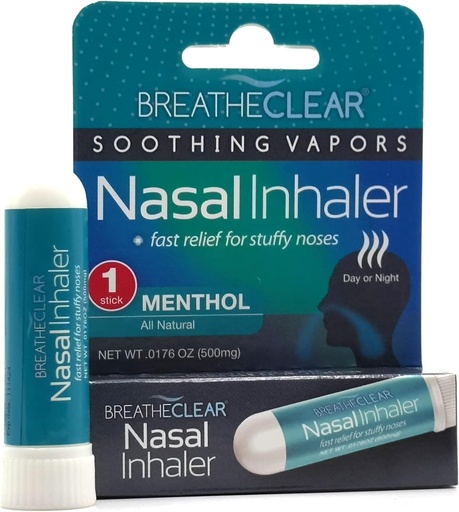 [BRSRMYATAV6AA3LF] Soothing Vapors Nasal Inhaler - Proprietary Blend Perfect for Stuffy Nose Relief/Portable Stick 1-Pack