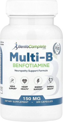 [BRSWIY32BJ4AKYA7] Benfotiamine Inc, Multi-B Neuropathy Support Formula, 150 mg, 120 Kapseln (1)