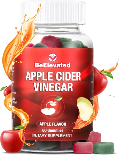 [BRSRMAYFDF5QY2TD] Apple Cider Vinegar Gummy | Weight Loss Ginger Supplements for Women & Men | 500mg ACV Gummies for Belly Fat Burner | Boost Metabolism | Non-GMO Apple Flavor Vitamins | (60 Count Bottle)