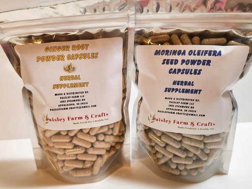[BRSWGEDRAQCBO2TB] Ginger Root Moringa Leaf and Seed Capsule Value Packs (Ginger Root + Moringa Seed) - Herbal Supplement