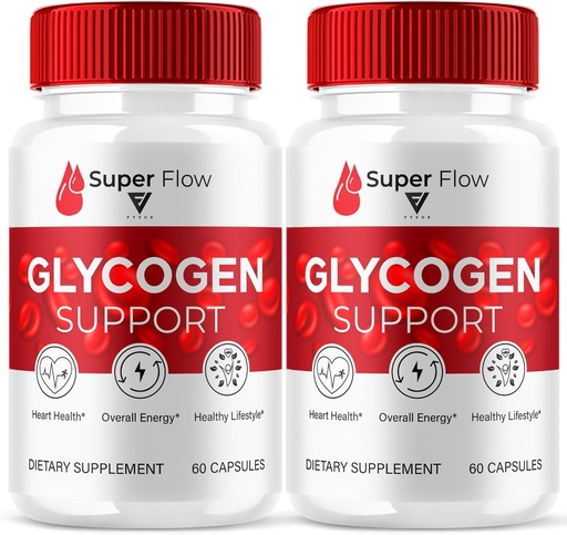 [BRSRAAQHA4CRY2DD] (2 Pack) Super Flow SuperFlow Glycogen Support Capsules, Super Flow Advanced Glycogen Health and Blood Wellness Support Supplement, SuperFlow Maximum Strength Glyco Formula Supplement (120 Capsules)