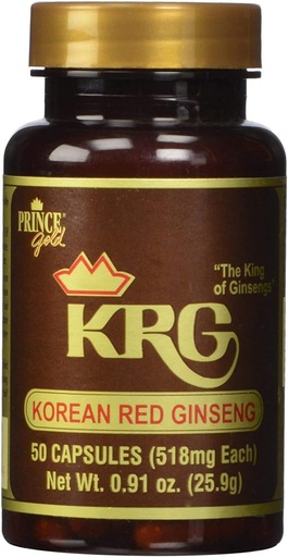 [BRSWYCALAANWCFY7] Prince of Peace Prince Gold KRG Korean Red Ginseng, 2 Pack - 50 Capsules Each – Natural Red Panax Ginseng – Korean Ginseng Root Powder – Chinese Herbal Supplement – Promotes Overall Health and