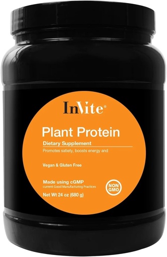 [BRSROGINPMBGK2AV] Invite Health Plant Protein Vanilla - Promotes Satiety - Boosts Energy - Supports Lean Muscle Mass - 24Grams (Approx. 1 Scoop) - 20 Servings