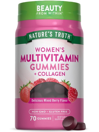 [BRSWGC34B4MWGYL2] Nature's Truth Womens Multivitamin Gummies Plus Collagen & Biotin | 70 Count | Non-GMO & Gluten Free Supplement