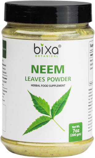 [BRSWGZ3YBMGWA23P] bixa BOTANICAL Neem Leaf Powder | Azadirachta Indica | 200 Grams / 7 OZ | Ayurvedic Anti Allergic Herbal Supplement | Gluten Free, Non-GMO, Steam Treated, Vegan.