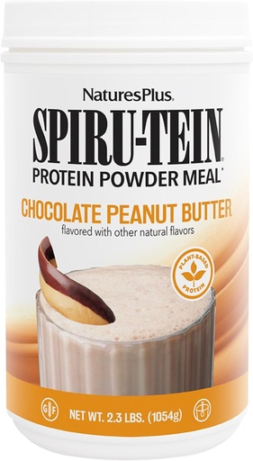 [BRSROFIKOYBW23LF] NaturesPlus SPIRU-TEIN, Chocolate Peanut Butter - 2.3 lbs, Pack of 2 - Plant-Based Protein Powder - Vegetarian, Gluten Free - 68 Total Servings