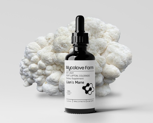[BRSROATYAF6W23I7] Mycolove Farm Organic Lion's Mane & Gotu Kola Tincture - Boost Mental Clarity - Fruiting Body Extract