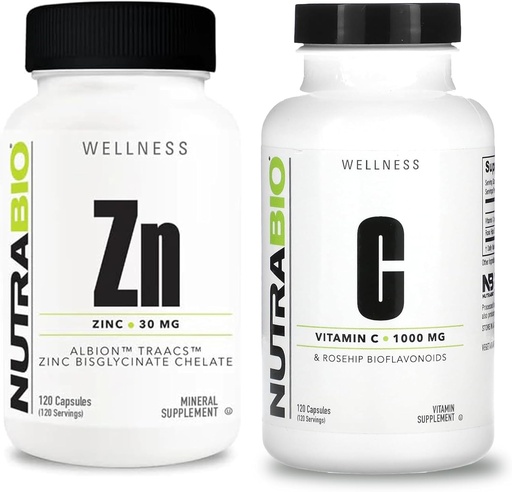 [BRSROCDRPJ7BUGQZ] NutraBio Zinc Chelate and Vitamin C with Rose HIPS Supplement Bundle – Vitamin Supplement Bundle May Help with Antioxidant and Immune Support, and Overall Health and Wellness