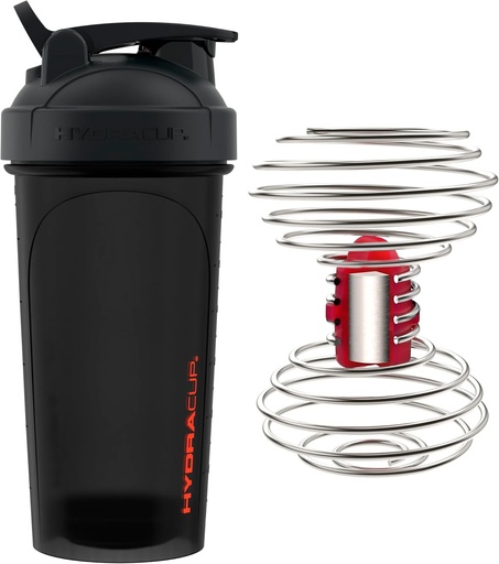 [BRSRAEI6BMNQGEY6] HydraCup Power Shaker w/Weighted Whisk, 28oz - Faster Mix, Less Shaking Required, Clump-Free protein Shakes, Shaker Cup (Polypropylene, Black)
