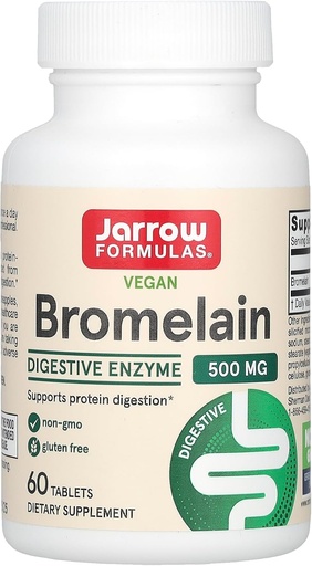 [BRSWIYT3PMDGGGTA] Jarrow Formule® Bromelain tablete, 500 mg prehranska dopolnila za prebavo beljakovin, 60 tablet, 60 dnevna zaloga