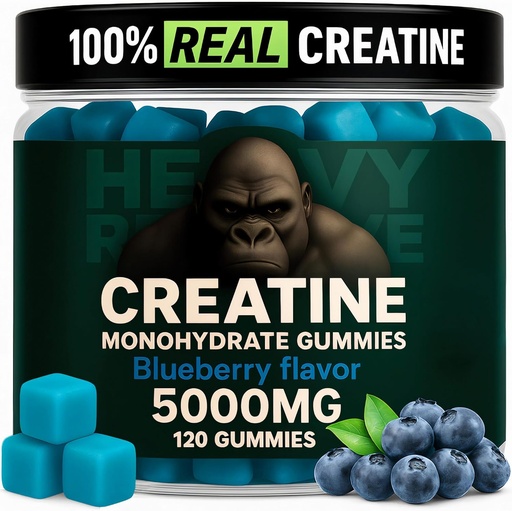 [BRSRAEAHOYFBA2DZ] Creatine Monohydrate Gumies for Men & Women 5000mg - Áfonya, 120 Count for 30 Bourings draft 124; Low Calorate Formula 124; Muscle Builder and Energy Boost Affault 124; Pre- Workout Supplement Chewable Creatine Gumies