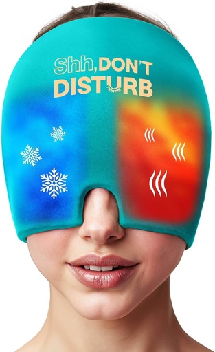 [BRSRAYYOB55AO3DG] Migraine Relief Cold Cap – Reusable Gel Ice Pack Head Wrap for Headaches, Puffy Eyes, Sinus Pressure, Hangover – 360° Compression Migraine Hat for Women & Men – Cooling Cap for Tension & Stress Relief