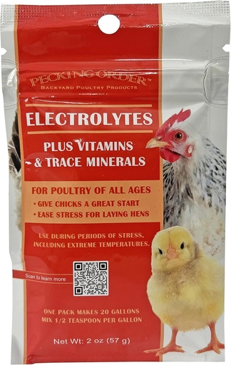 [BRSRMZIKOUARMDQ6] Pecking order Electrolytes Plus Vitamins & Trace Minerals for Chicks & Hens, Yellow