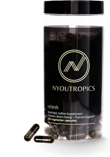 [BRSROZY3B4MBMHLZ] "Rebirth by NYOUTROPICS - Nootropic Iodine supplement (180 Vegan Capsules), Provides Brain Support and Thyroid Support for Women and Men, Non-Accumulating Positive Monovalent Iodine Form"